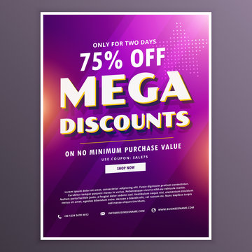 discount voucher with purple background