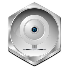 Button with Webcam - 3D illustration