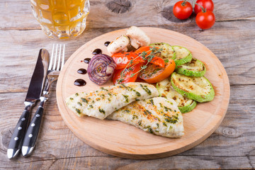 Chicken breast with grilled vegetables