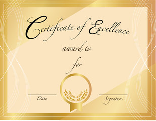 graphic design editable for your design, award of excellence certification. Vector Illustration. 