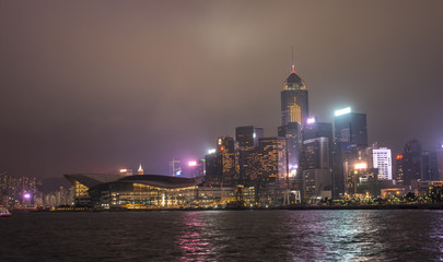 Fototapeta na wymiar The Hong Kong skyline at night