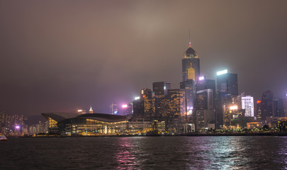 The Hong Kong skyline at night