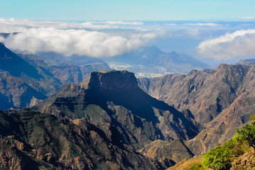 Paisaje montañoso en Gran Canaria, España
