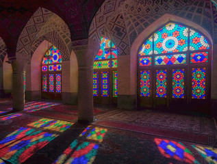 Fototapeta na wymiar Nasir ol Molk Mosque is a traditional mosque in Shiraz, Iran(Pin