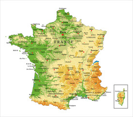 France physical map - 134970832