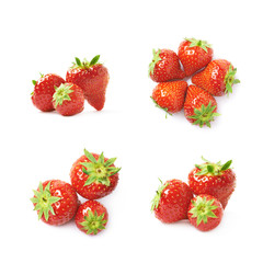 Fototapeta na wymiar Pile of few strawberries isolated
