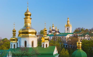 Fototapeta na wymiar View at the Pechersk Lavra towers in Kiev,Ukraine