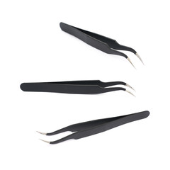 Black tweezers tool isolated
