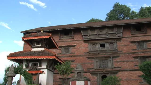 Pan of the temple within Nuwakot Durbar Square in Nepal