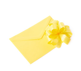 Paper envelope decorated with the bow