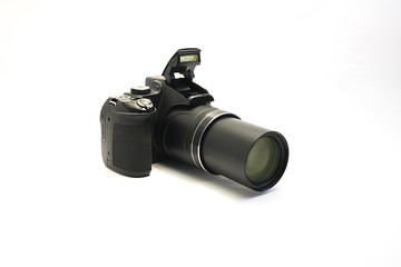 Photo camera isolated on white background