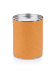 Blank Tincan Metal Tin Can on white background. canned