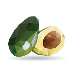 Polygonal illustration of avocado