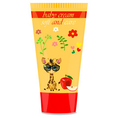 Baby cream tube with kids design
