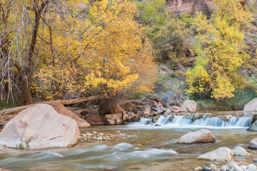Scenic River Landscape in Autumn