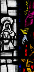 St Mary Redcliffe Stained Glass Close Up C Bristol English Gothic Medieval Church of England UK Spiritual Christian