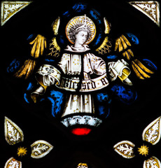 St Mary Redcliffe Stained Glass Close Up H Bristol English Gothic Medieval Church of England UK Spiritual Christian