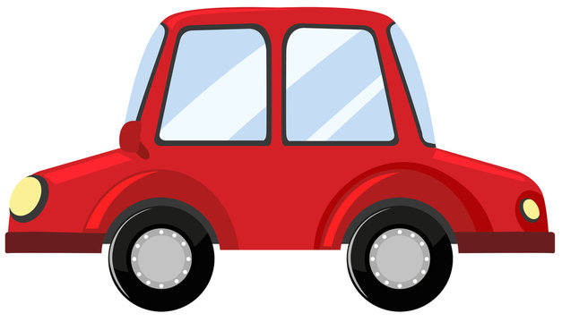 Red car on white background