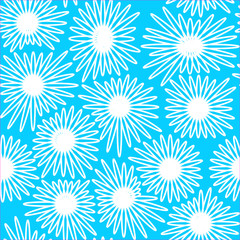 Seamless floral background with white and blue color