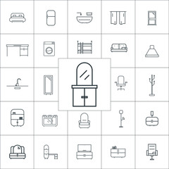 Bedroom furniture icon vector,furniture icon set, vector illustration