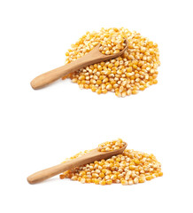 Pile of corn kernels isolated