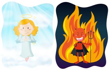 Angel and devil characters