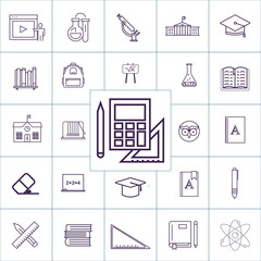 Fototapeta premium Calculator and pen icon vector, science icon set, vector illustration