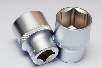  Socket driver set on a white background 
