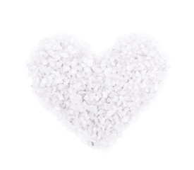 Fototapeta premium Heart shape made of salt crystals