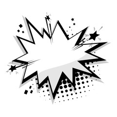 Empty template comic speech star bubble