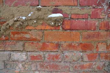 The idea of design embossed wall of an old textured bricks 