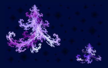 fractal Christmas tree on purple
