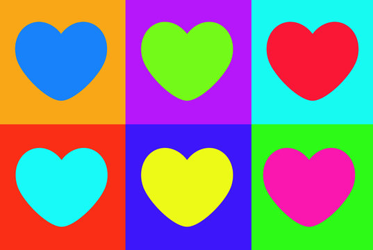 Colorful hearts collection