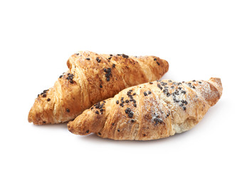 Chocolate croissant pastry isolated