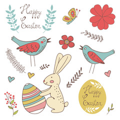 Colorful Easter related elements collection