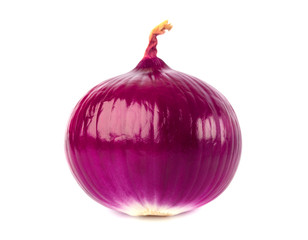 Red onion whole, isolated on white background