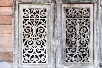 Wooden wall and windows