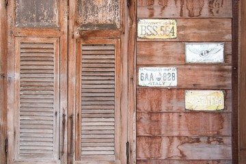 Wooden wall and windows