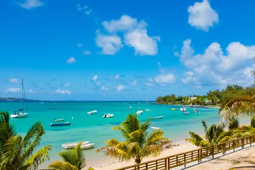 Foto auf Acrylglas Bora Bora, Französisch-Polynesien erstaunliche weiße Strände der Insel Mauritius. Tropischer Urlaub
