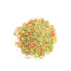 Pile of colorful sprinkles isolated