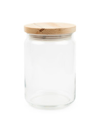 Glass kitchen jar isolated