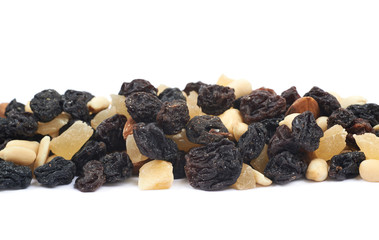 Nuts and dried fruits mix isolated