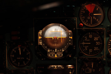 flight indicator in airliner - obrazy, fototapety, plakaty
