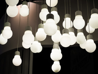Lighting ball hanging from the ceiling background