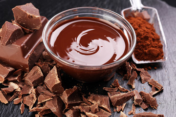 Melting chocolate / melted chocolate/ chocolate swirl/ stack/ ch