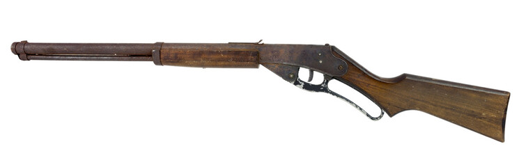 Rusty old BB gun. isolated.