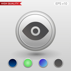 Colored icon or button of eye symbol with background