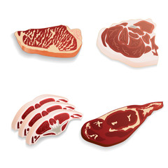 Uncooked organic  beef, pork, lamb meat