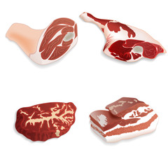 Uncooked organic  beef, pork, lamb meat