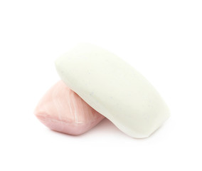 Two pieces of soap isolated